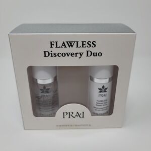 PRAI 2 Pc Flawless Set Hyaluronic Acid Retinoid Night Booster Serums 0.5 Oz New